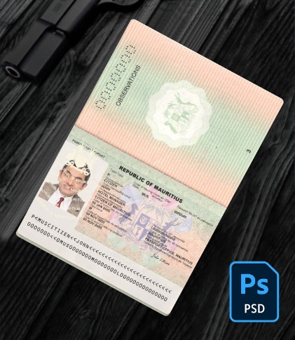 Mauritius passport 2017-present PSD